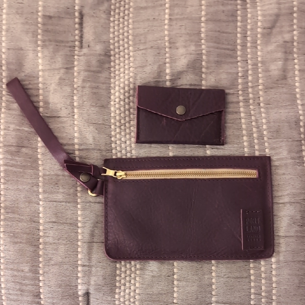 Portland Leather Adriana + Mini Envelope: Plum